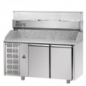 REFRIGERATED PIZZA COUNTER 2 DOORS WITH GRANITE TOP AND REFRIGERATED SHOWCASE - Dimensions 160x80 cm