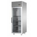 REFRIGERATED CABINET GN 2/1 MONOBLOCK IN STAINLESS STEEL WITH GLASS DOOR AND INTERNAL NEON LIGHT