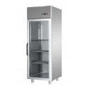 ARMADIO REFRIGERATO MONOBLOCCO IN ACCIAIO INOX CON PORTA IN VETRO E LUCE NEON INTERNA PER TEGLIE 60x40 cm - Temperatura -18 / -22 C