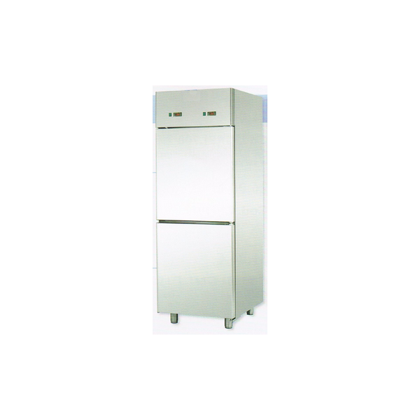 GN 2/1 STAINLESS STEEL REFRIGERATED COMBINATION CABINET WITH DOUBLE TEMPERATURE AND 2 DOORS - Temperatures 0 / 10 and -18 / -22 C