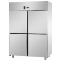 REFRIGERATED CABINET GN 2/1 MONOBLOCK IN STAINLESS STEEL WITH 4 DOORS - Temperature 0 / 10 C