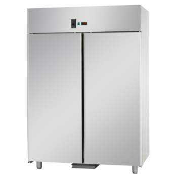 GN 2/1 MONOBLOCK STAINLESS STEEL REFRIGERATED CABINET FOR FISH WITH 2 DOORS - Temperature -2 / 8 C