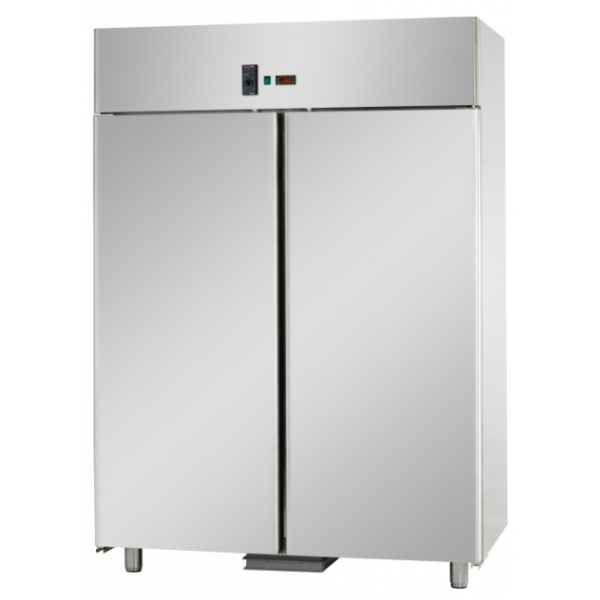 GN 2/1 MONOBLOCK STAINLESS STEEL REFRIGERATED CABINET FOR FISH WITH 2 DOORS - Temperature -2 / 8 C