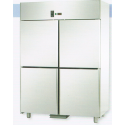 GN 2/1 MONOBLOCK STAINLESS STEEL REFRIGERATED CABINET FOR FISH WITH 4 DOORS - Temperature -2 / 8 C