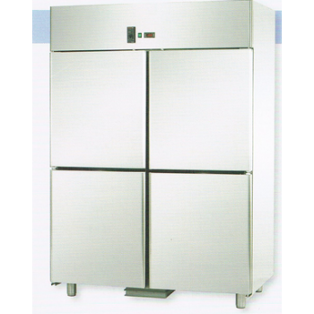 GN 2/1 MONOBLOCK STAINLESS STEEL REFRIGERATED CABINET FOR FISH WITH 4 DOORS - Temperature -2 / 8 C