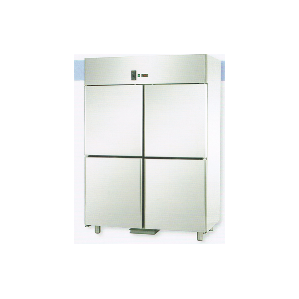 GN 2/1 MONOBLOCK STAINLESS STEEL REFRIGERATED CABINET FOR FISH WITH 4 DOORS - Temperature -2 / 8 C