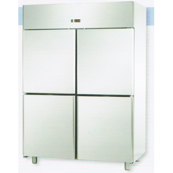 SINGLE-BLOCK STAINLESS STEEL REFRIGERATED CABINET WITH 4 DOORS FOR 60x40 cm TRAYS - Temperature -18 / -22 C