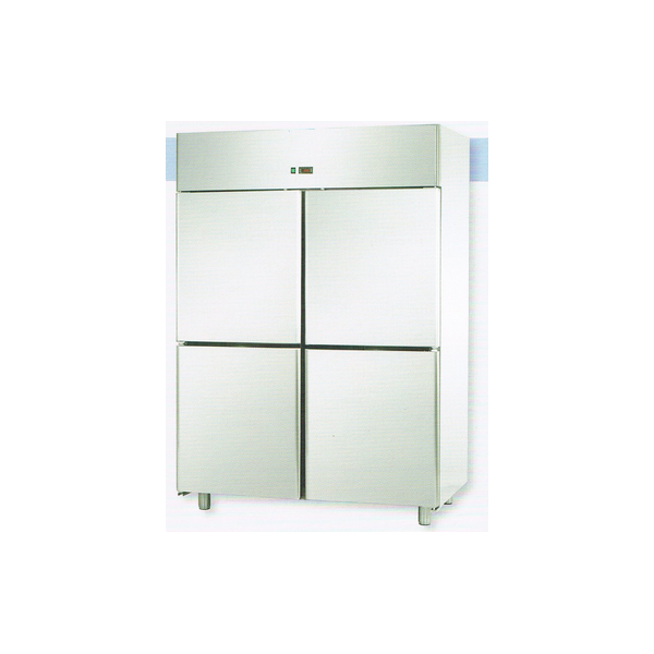 SINGLE-BLOCK STAINLESS STEEL REFRIGERATED CABINET WITH 4 DOORS FOR 60x40 cm TRAYS - Temperature -18 / -22 C