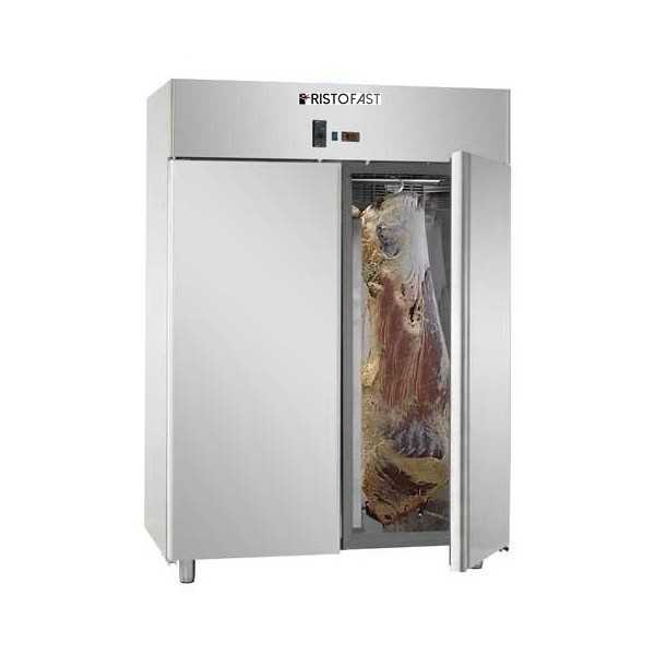 STATIC GN 2/1 STAINLESS STEEL CABINET WITH 2 DOORS AND MEAT SETUP - Temperature 0 / 10 C