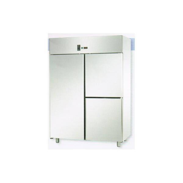 STATIC GN 2/1 STAINLESS STEEL CABINET WITH 1 DOOR AND 2 DOORS AND MEAT SETUP - Temperature 0 / 10 C