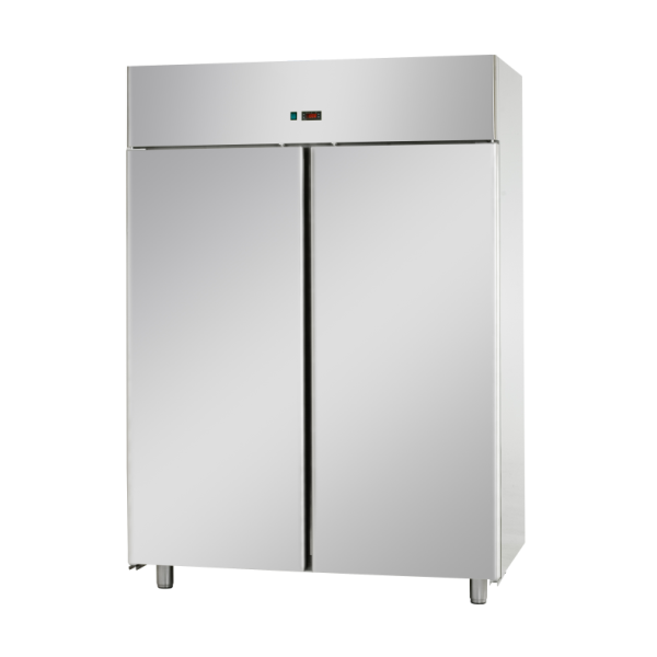 COMBINATION REFRIGERATED CABINET GN 2/1 IN DOUBLE TEMPERATURE STAINLESS STEEL WITH 2 DOORS - Temperatures 0 / 10 and -18 / -22 C