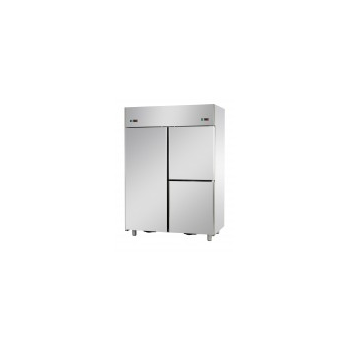 DOUBLE TEMPERATURE STAINLESS STEEL REFRIGERATED CABINET WITH 1 DOOR AND 2 DOORS - Temperatures 0 / 10 and -18 / -22 C