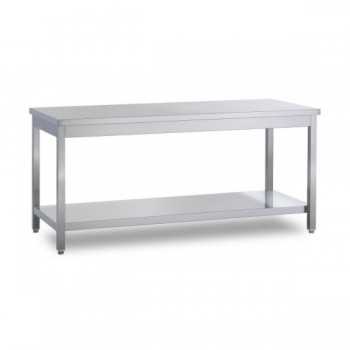 STAINLESS STEEL WORK TABLE WITH LOWER SHELF DEPTH 70 CM