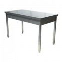 STAINLESS STEEL TABLE ON LEGS 70 CM DEEP