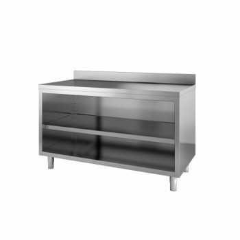 NEUTRAL OPEN CABINET TABLE PROF. 700 WITH REAR BACKPLATE