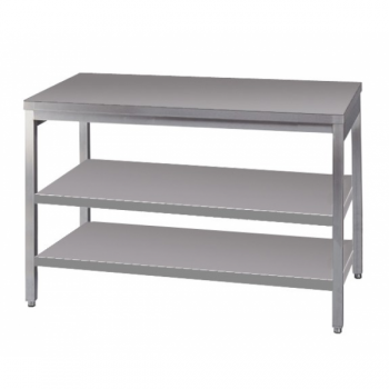 TABLE WITH TWO LOWER SHELVES DEPTH 60 CM