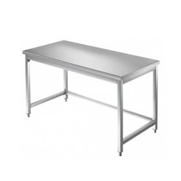 STAINLESS STEEL TABLE WITH FRAME ON THREE SIDES, DEPTH 70 CM