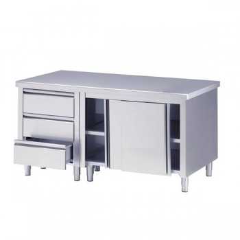 CABINET TABLE SLIDING DOORS WITH CHEST OF DRAWERS 60 CM DEPTH