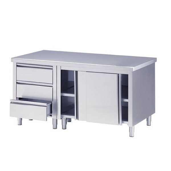 CABINET TABLE SLIDING DOORS WITH CHEST OF DRAWERS 60 CM DEPTH