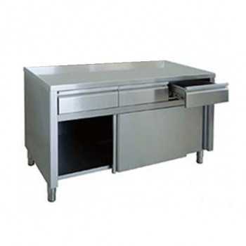 CABINET TABLE SLIDING DOORS WITH IN-LINE DRAWERS DEPTH 70 CM