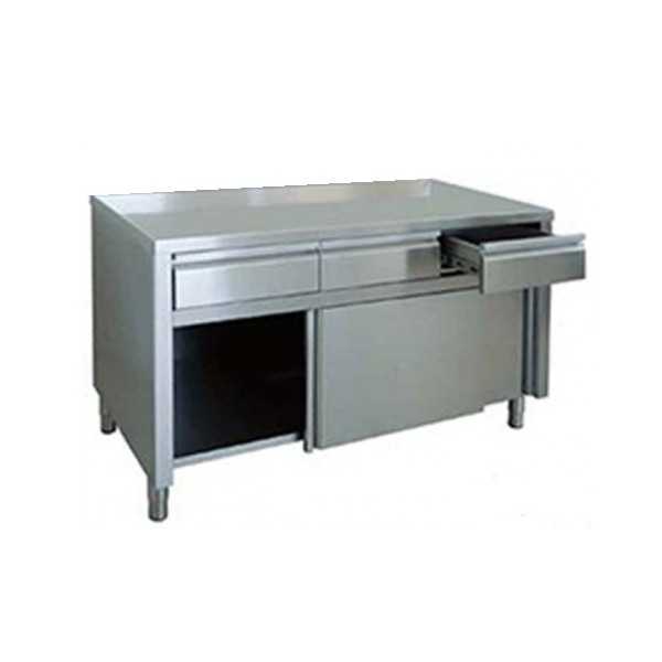 CABINET TABLE SLIDING DOORS WITH IN-LINE DRAWERS DEPTH 70 CM