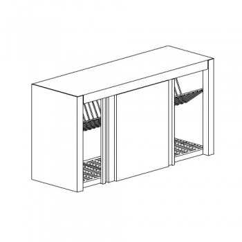 WALL-MOUNTED CABINET WITH SLIDING DOORS - DISH DRAINAGE SHELF