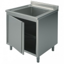 STAINLESS STEEL CABINET WASHROOM - HINGED DOORS - 1 TANK 70 CM DEPTH