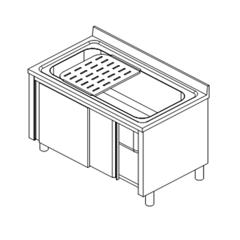 RECOVERY SINK AND POT WASHING CABINET DEPTH 60 CM