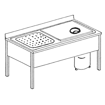 VEGETABLE PREPARATION TABLE COMPLETE WITH TANK