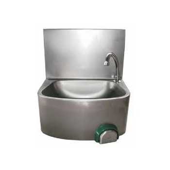 WALL-MOUNTED STAINLESS STEEL HAND WASHER WITH KNEE CONTROL