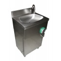 MOBILE HAND WASHER WITH STAINLESS STEEL DOOR AND KNEE CONTROL