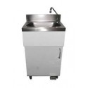 MOBILE HAND WASHER WITH STAINLESS STEEL DOOR AND PEDAL CONTROL