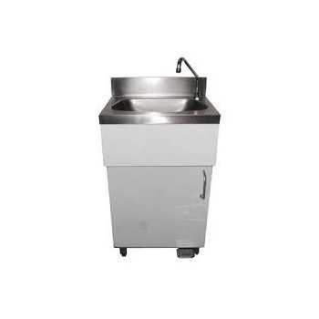 MOBILE HAND WASHER WITH STAINLESS STEEL DOOR AND PEDAL CONTROL