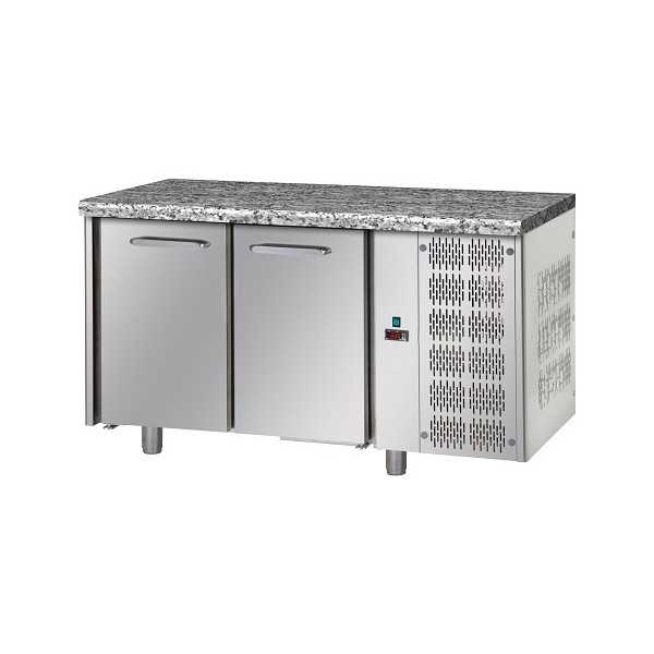 REFRIGERATED TABLE GN 1/1 AT NORMAL TEMPERATURE WITH 2 DOORS AND GRANITE WORKTOP