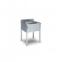 STAINLESS STEEL SINK ON LEGS DEPTH 60 CM - 1 TANK -