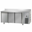 REFRIGERATED TABLE GN 1/1 AT NORMAL TEMPERATURE 3 DOORS WITH STAINLESS STEEL TOP AND BACKPACK