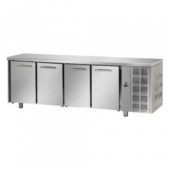 REFRIGERATED TABLE GN 1/1 AT NORMAL TEMPERATURE WITH 4 DOORS AND WORKTOP