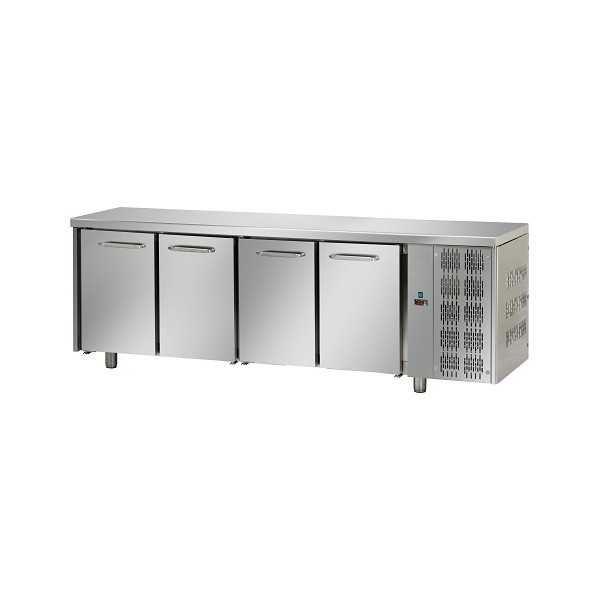 REFRIGERATED TABLE GN 1/1 AT NORMAL TEMPERATURE WITH 4 DOORS AND WORKTOP