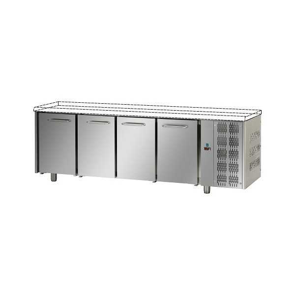 GN 1/1 REFRIGERATED TABLE AT NORMAL TEMPERATURE WITH 4 DOORS WITHOUT WORKTOP