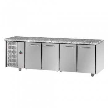 REFRIGERATED TABLE GN 1/1 AT NORMAL TEMPERATURE WITH 4 DOORS AND GRANITE WORKTOP