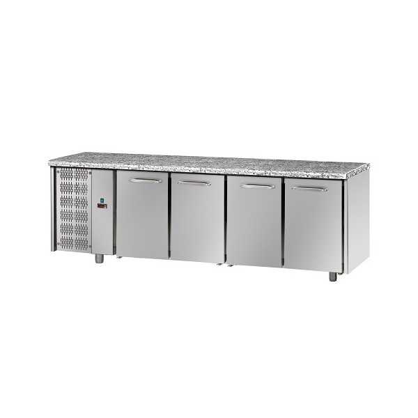 REFRIGERATED TABLE GN 1/1 AT NORMAL TEMPERATURE WITH 4 DOORS AND GRANITE WORKTOP