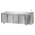 GN 1/1 REFRIGERATED TABLE AT NORMAL TEMPERATURE WITH 4 DOORS