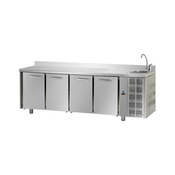 GN 1/1 REFRIGERATED TABLE AT NORMAL TEMPERATURE WITH 4 DOORS