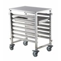 STAINLESS STEEL TROLLEY FOR 7 GN 1/1 TRAYS