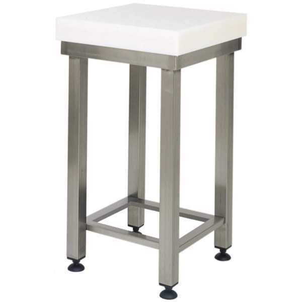 POLYETHYLENE STACK H.8 cm WITH STAINLESS STEEL TUBULAR STOOL