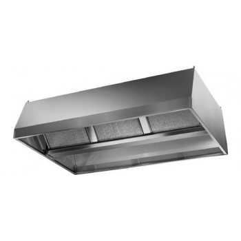 CENTRAL CEILING HOOD IN STAINLESS STEEL COMPLETE WITH LABYRINTH FILTERS AND MOTOR - P.130 cm