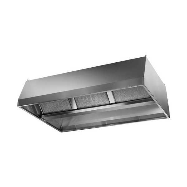 CENTRAL CEILING HOOD IN STAINLESS STEEL COMPLETE WITH LABYRINTH FILTERS AND MOTOR - P.130 cm