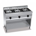 GAS STOVE WITH 3 BURNERS IN LINE ON CABINET