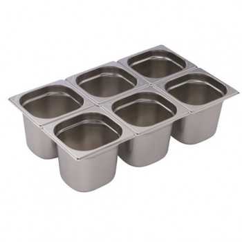 GASTRONORM PANS AISI 304 STAINLESS STEEL GN 1/6 (17