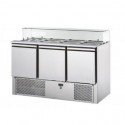 SALADETTE 3 PORTE ACCIAIO INOX CON VETRO